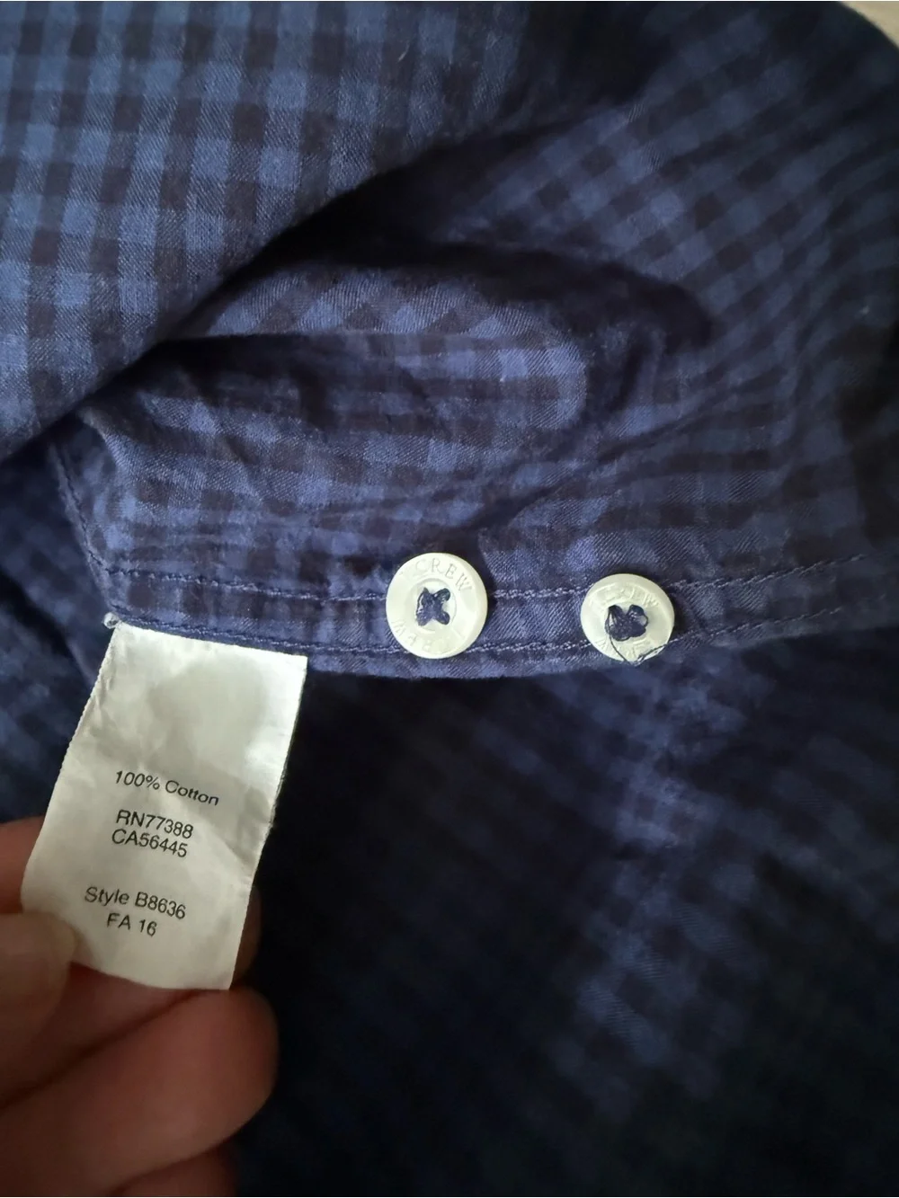 Men's Navy Check Button-Down size L excellent condition!